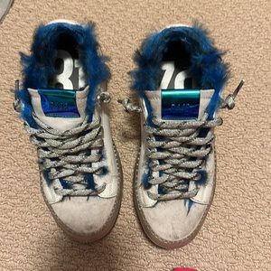 P448 Louise royal fur/Tglass platform sneakers size 36
